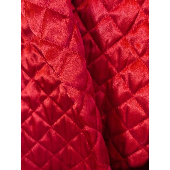 Vintage Victorias Secret Quilted Red Satin Robe With Tie Belt M READ - Picture 2 of 8